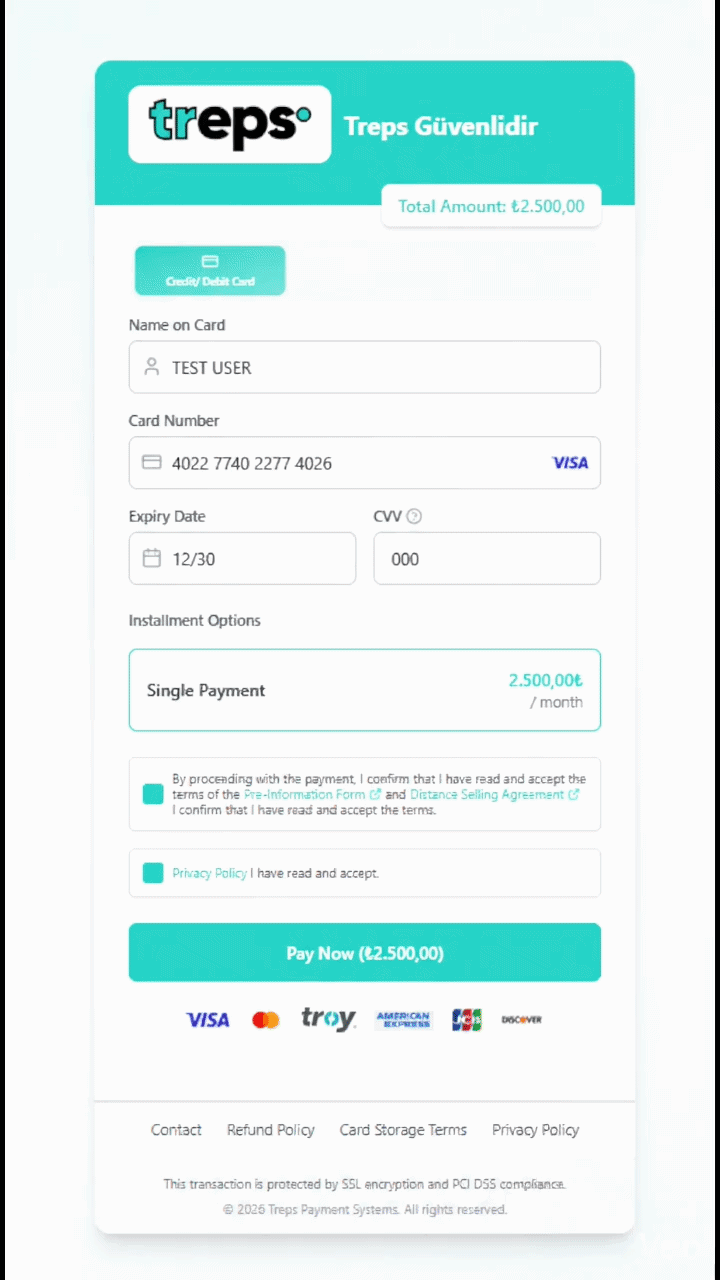 Başarılı ödeme animasyonu