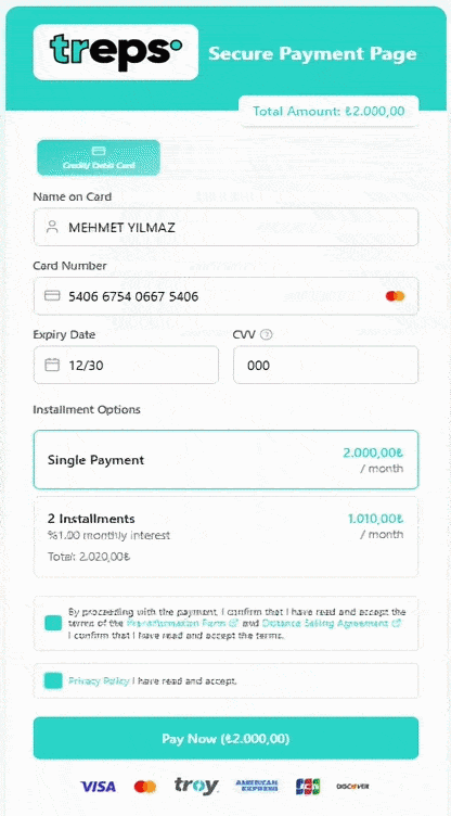 Başarılı ödeme animasyonu